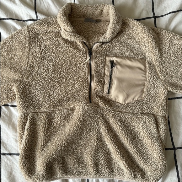 ONLY medium sherpa quarter zip jacket - Picture 2 of 4